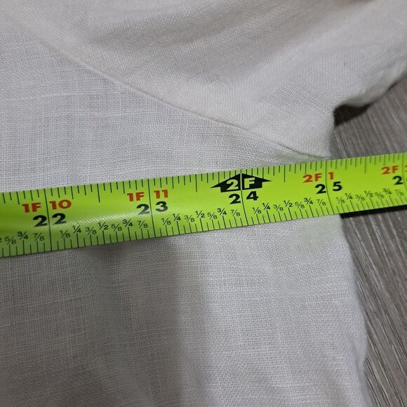 Flax Linen Azalea Carper Lightweight Jacket Minimalist Button Down Cream Large - Picture 6 of 16